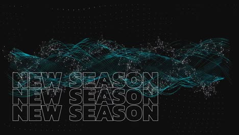Animation-Des-Textes-Der-Neuen-Saison-über-Einer-Sich-Bewegenden-Welle-Auf-Schwarzem-Hintergrund