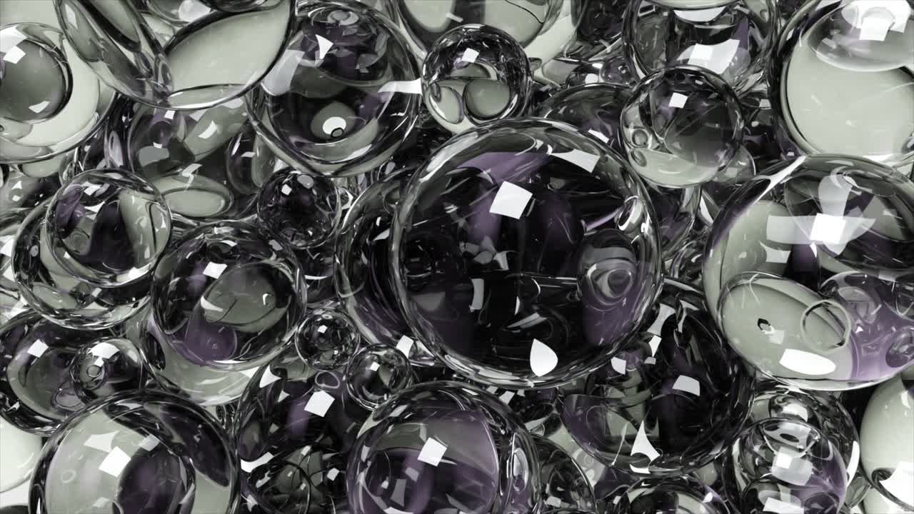 투명한 거품의 추상 3d 렌더링