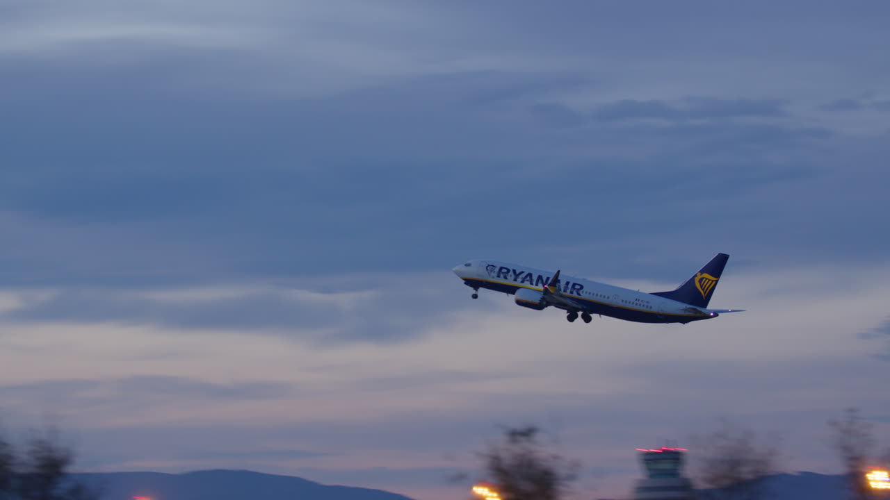 Ryanair Airplane Taking Off