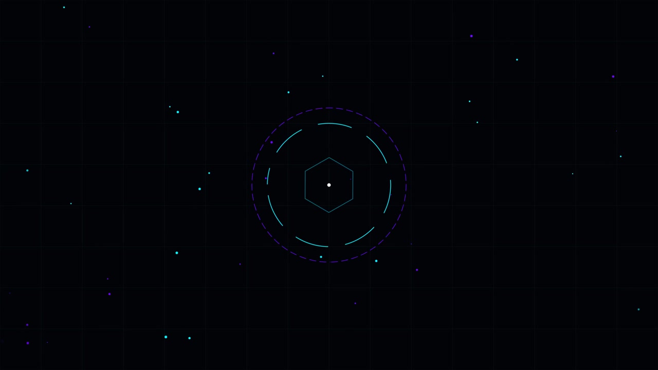 Abstract Digital Hexagon HUD Interface Animation