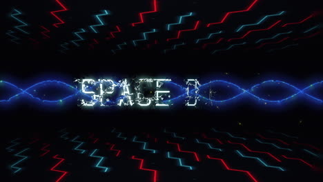 space day with waves and lines elements in digital screen