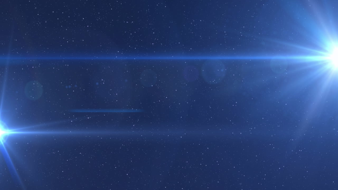 파란색 배경의 밝은 반점에 대한 그라디엔트 배너 위에 거대한 판매 텍스트의 애니메이션