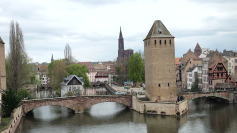 View-from-Barrage-Vauban-in-Strasbourg,-France