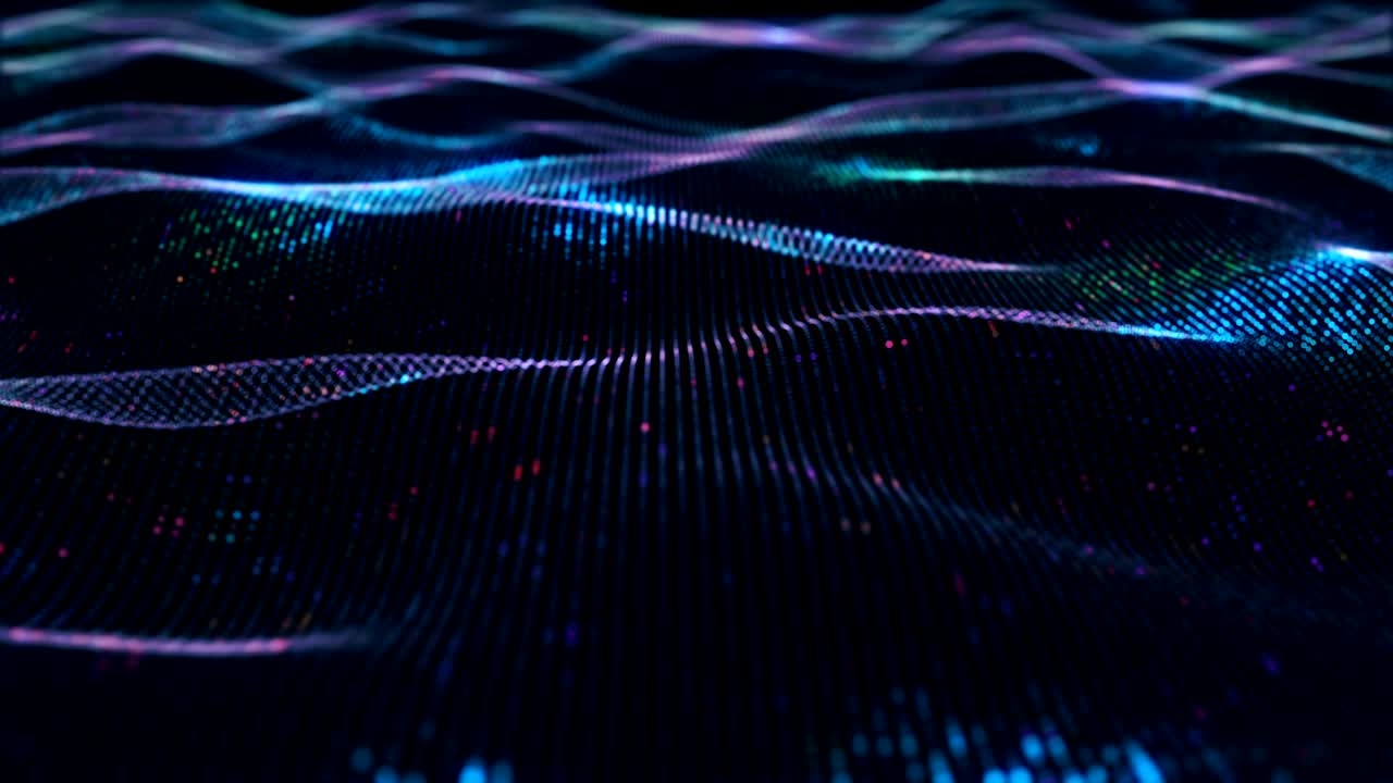 red neuronal virtual brillante abstracta. codificación futurista o concepto de inteligencia artificial. bucle sin costuras animación 3d renderizada con dof 4k