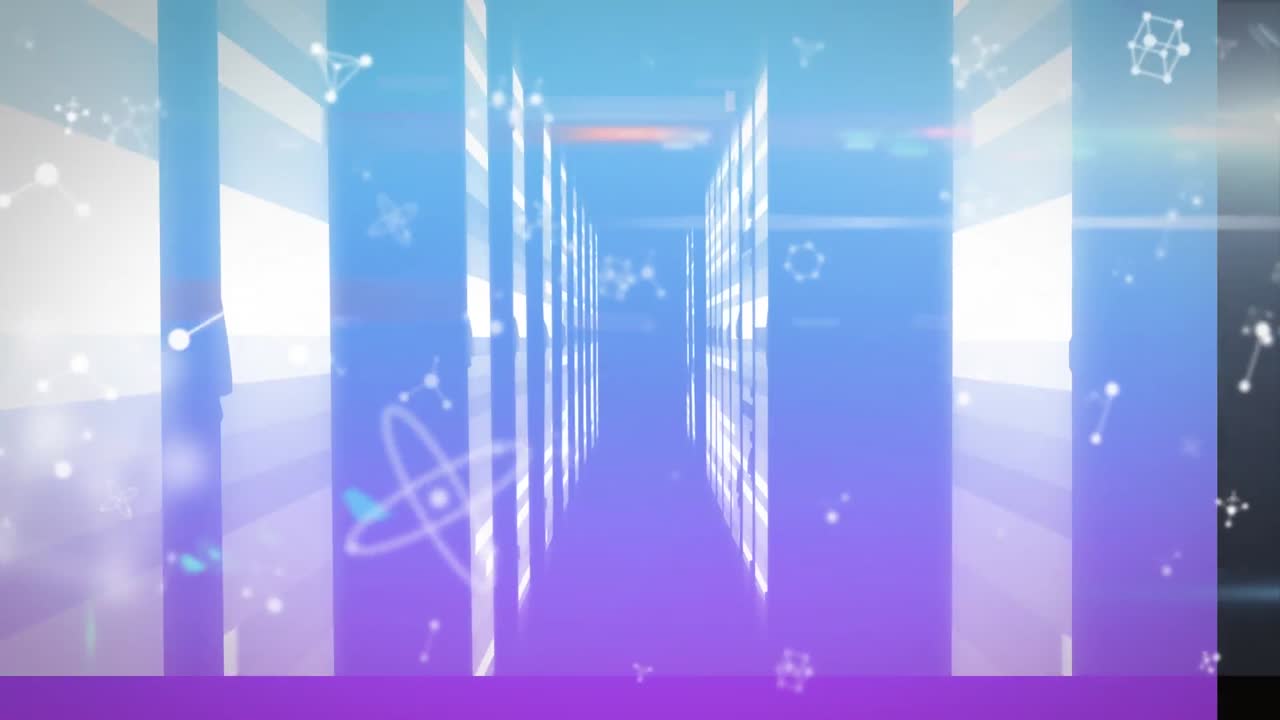 분자의 애니메이션을 하 선 위에