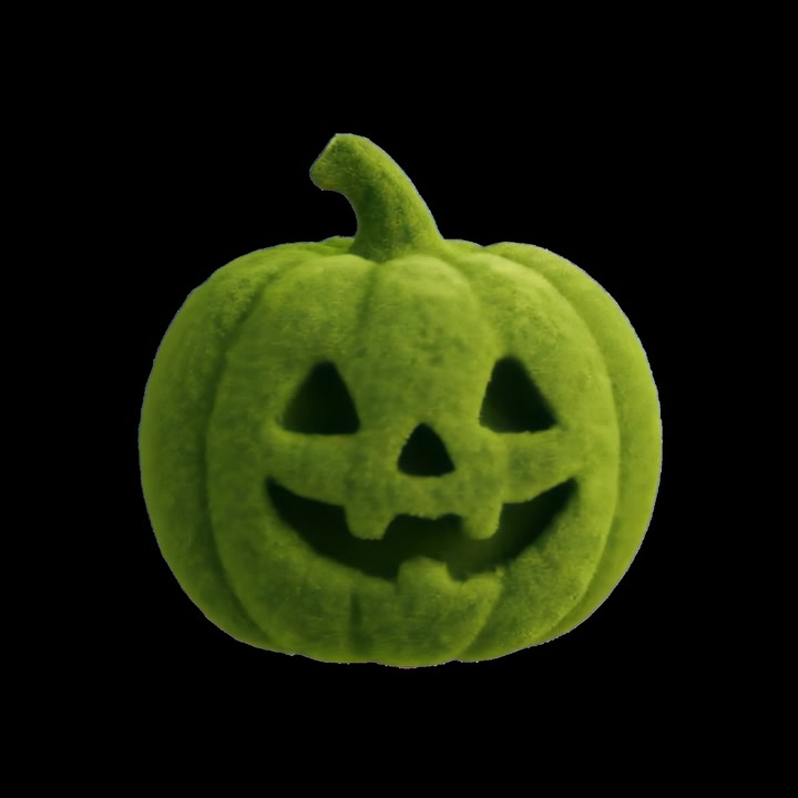 Zucca Jack-o'-lantern verde floccata rotante