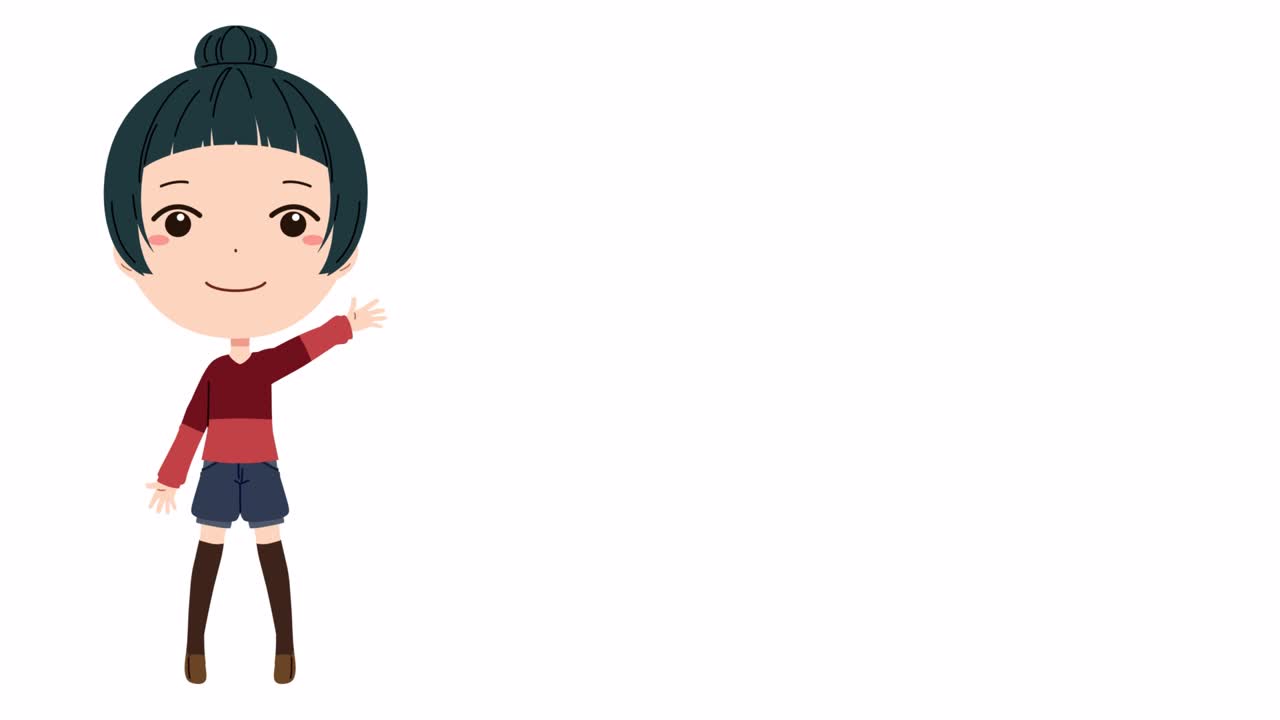 la animación de sincronización de labios de la chica