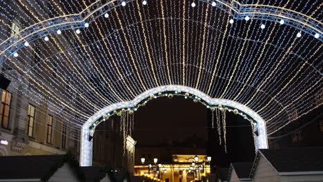 christmas market archway at night