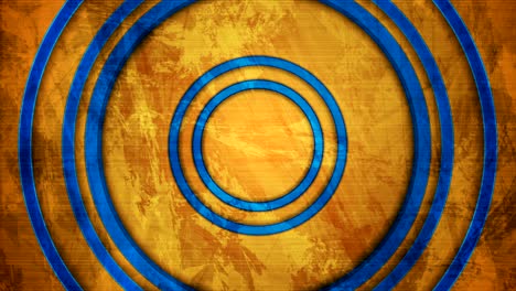 orange and blue grunge motion background with circles