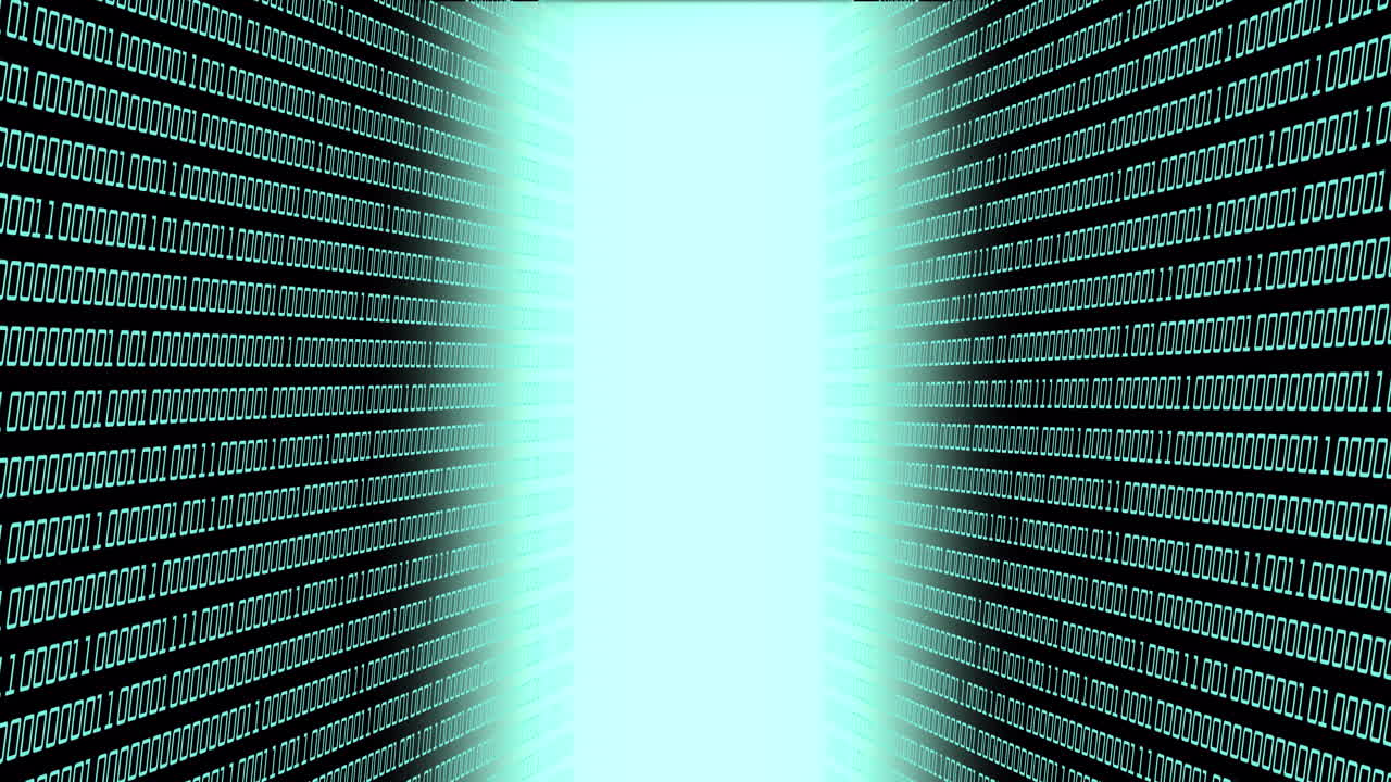 Animation of data processing on black background