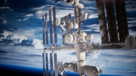 la tierra y la estación espacial iss