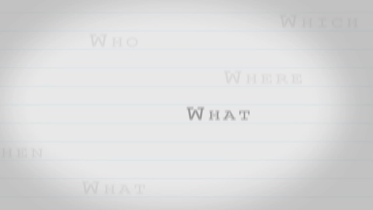 Magnifying glass finding question words