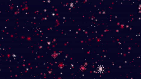 Stunning-red-and-white-snowflake-pattern-on-black-background