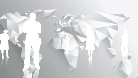 white silhouettes of business people