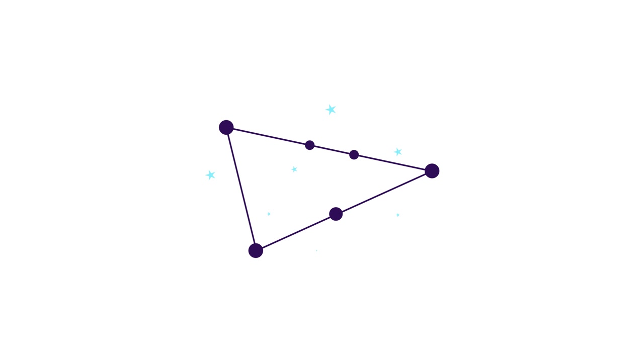 Minimalistisk animation af et stjernebillede, der dannes
