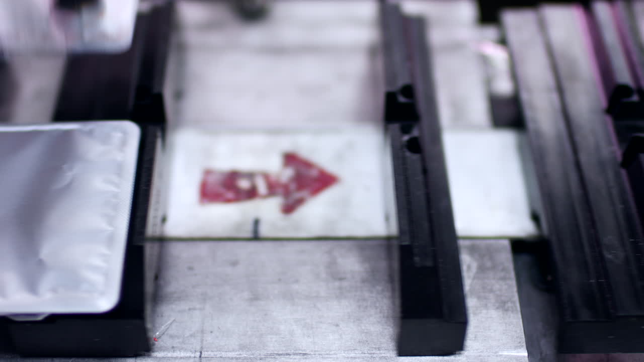 의약품 포장 라인. 컨베이어 벨트에 포장 된 의료 제품