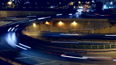 cinemagraph of roundabout above highway.time lapse