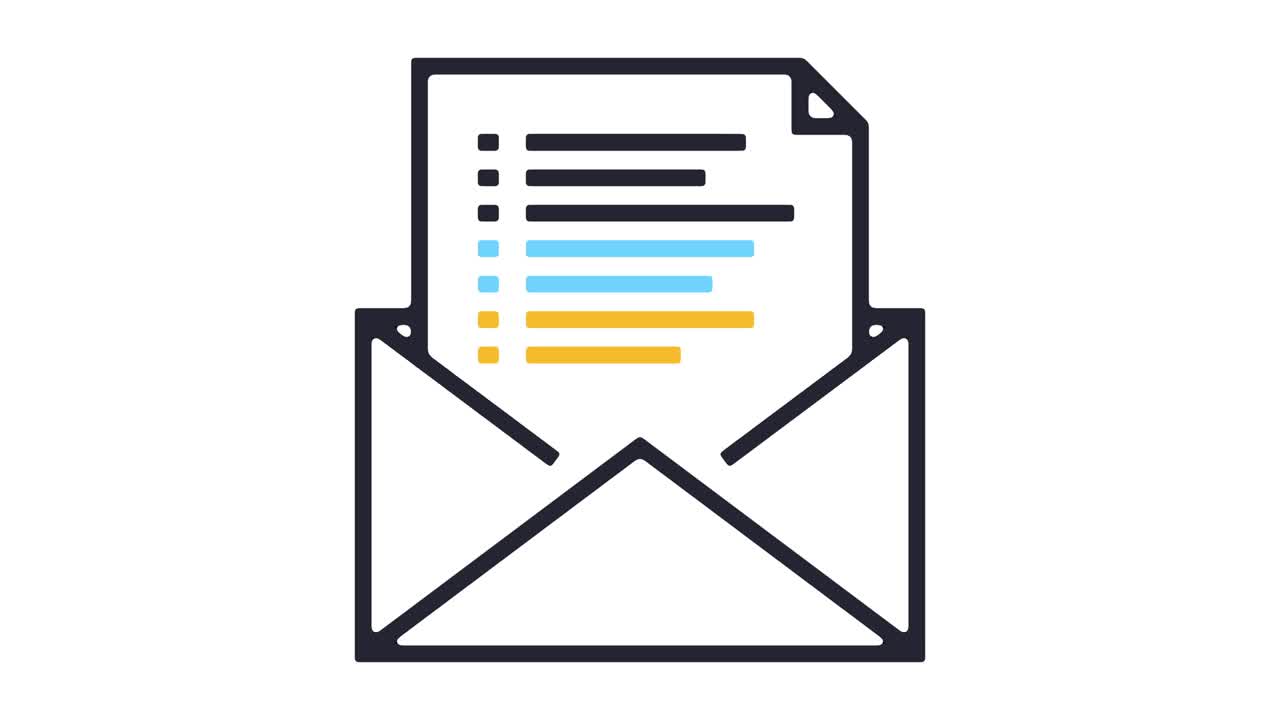 Email Newsletter Line Icon Animation