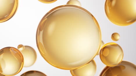 golden liquid oil bubble background, 3d rendering.