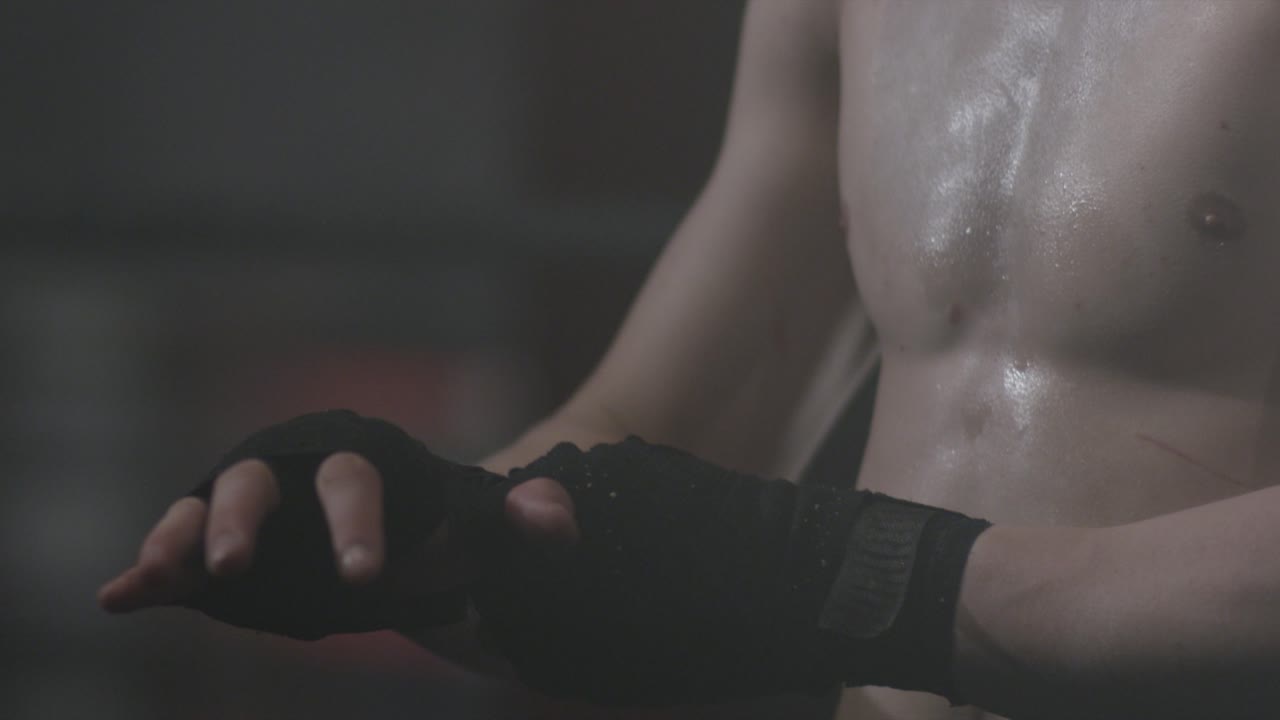 권투 훈련 을 준비 하고 있는 운동 선수