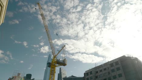 tilt down shot revealing a central london closed building site due to quarantine, coronavirus