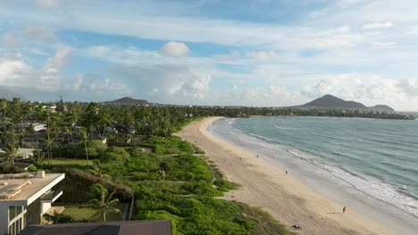 Flying-over-a-beach-in-the-morning-hours-just-after-sunrise