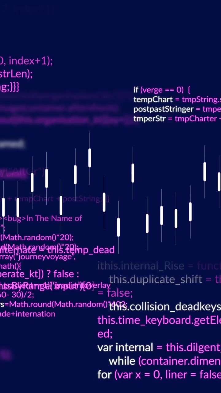 Animation of lines and programming languages moving on abstract background