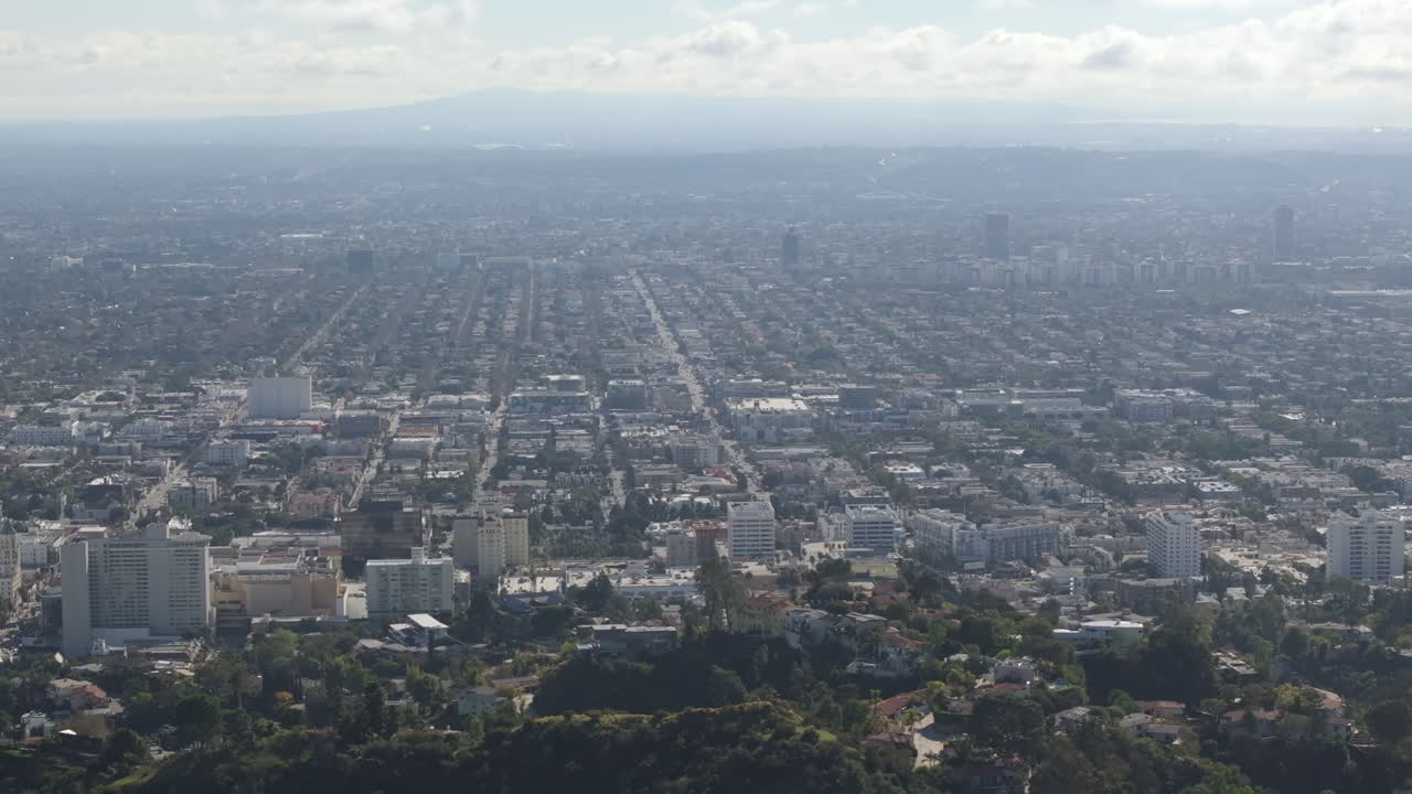 스모그 에 싸인 로스앤젤레스 의 공중 풍경