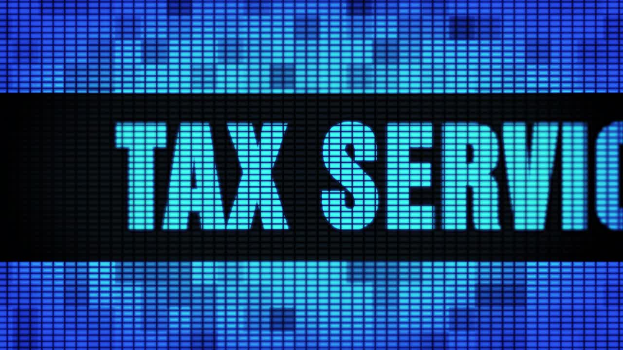 Tax Service Display on LED Screen