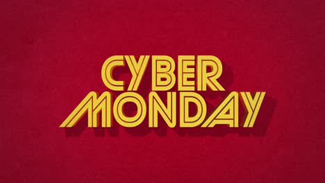 Retro-Cyber-Monday-Text-Im-80er-Jahre-Stil-Auf-Einer-Roten-Grunge-Textur