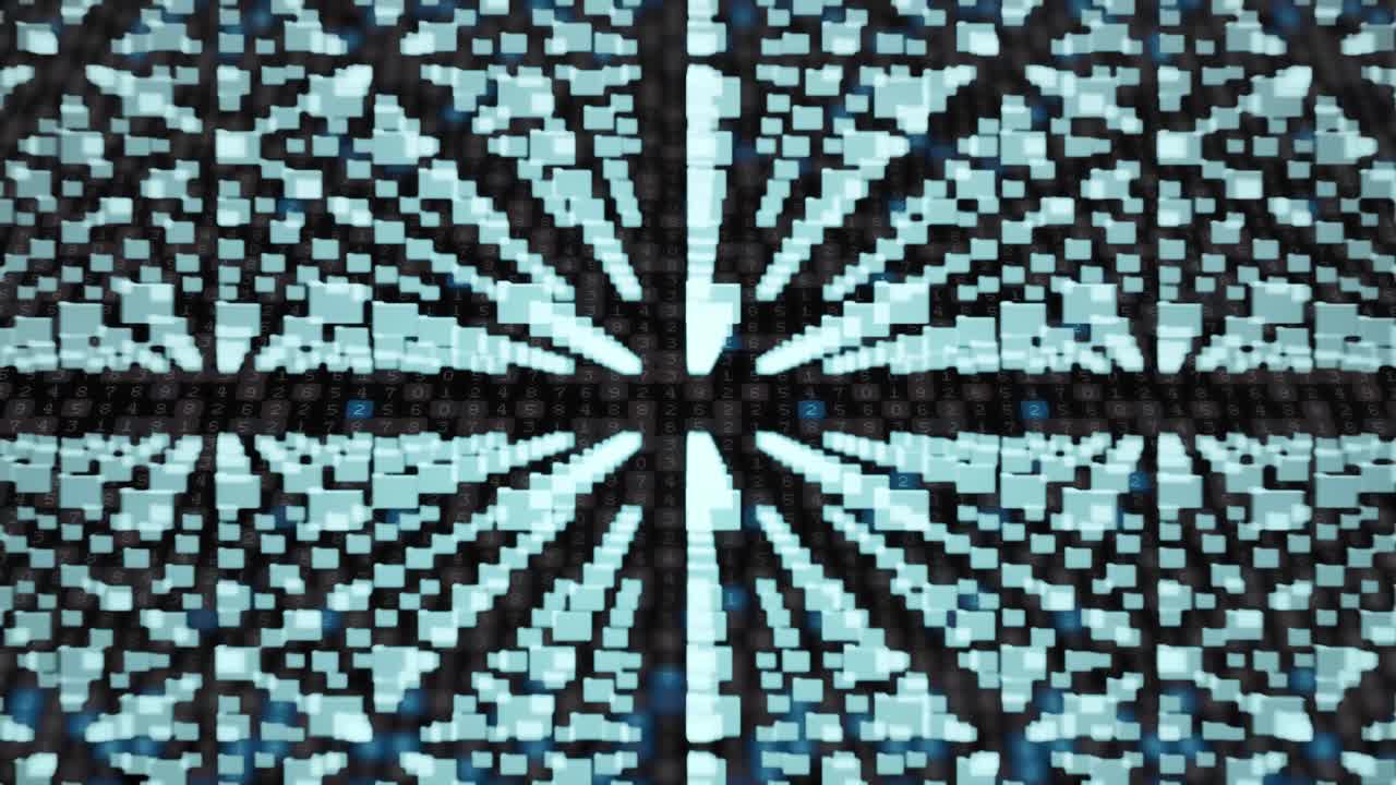 animación de la red de conexiones con iconos sobre fondo oscuro