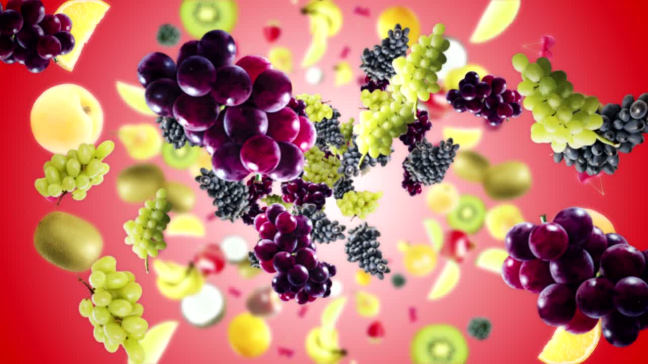 낙하하는 포도 배경, 루프, 알파 채널