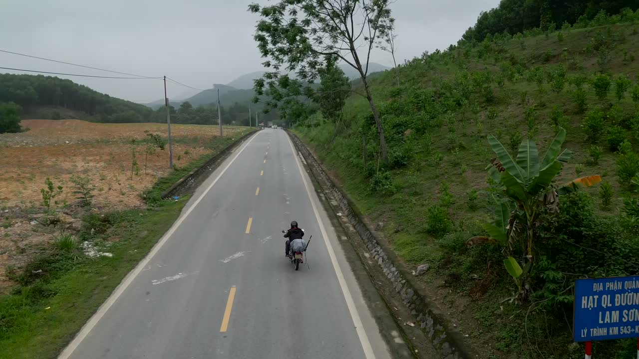 Motorcycle on a Country Road
