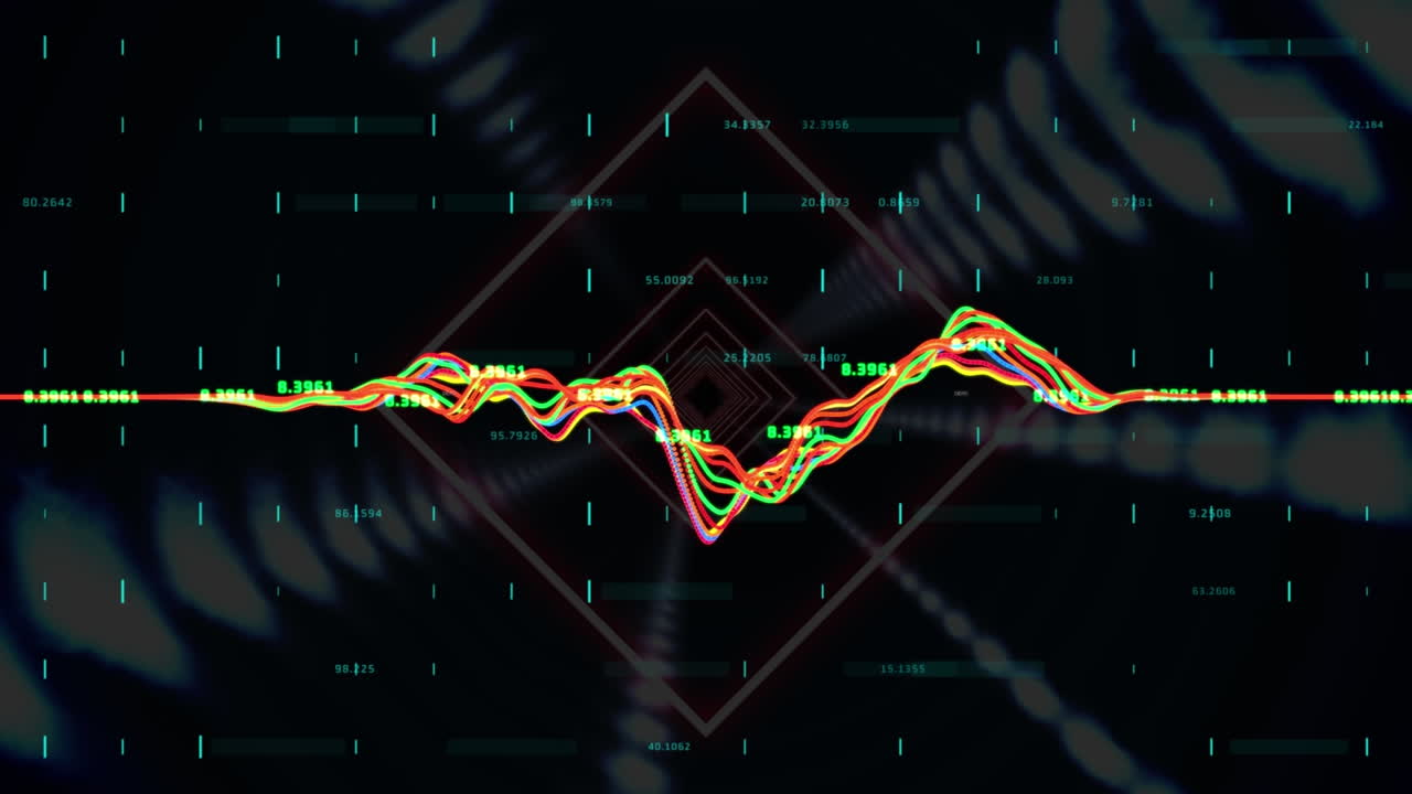 Animation of data processing over shapes