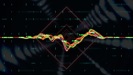 animación del procesamiento de datos sobre formas