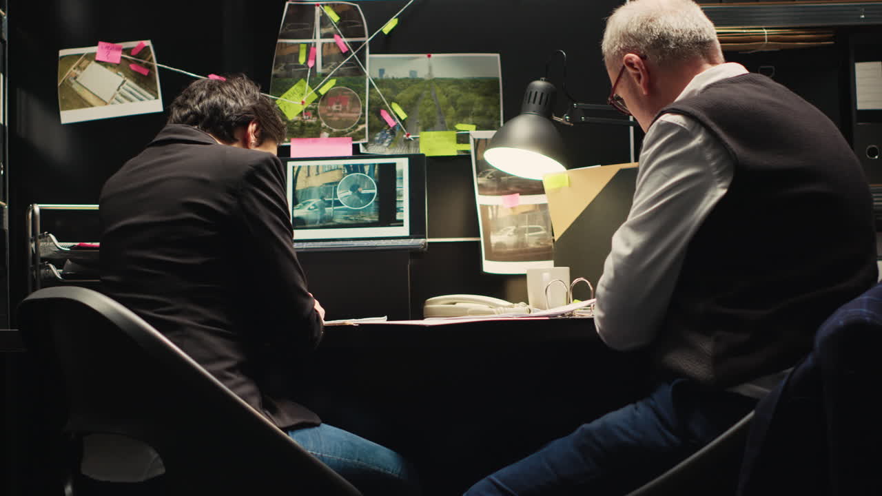 Detectives working on a crime case