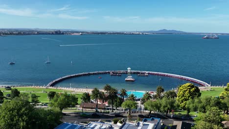 ruta lenta de drones alrededor de la playa de geelong