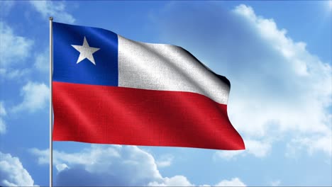 chilean flag waving in the wind