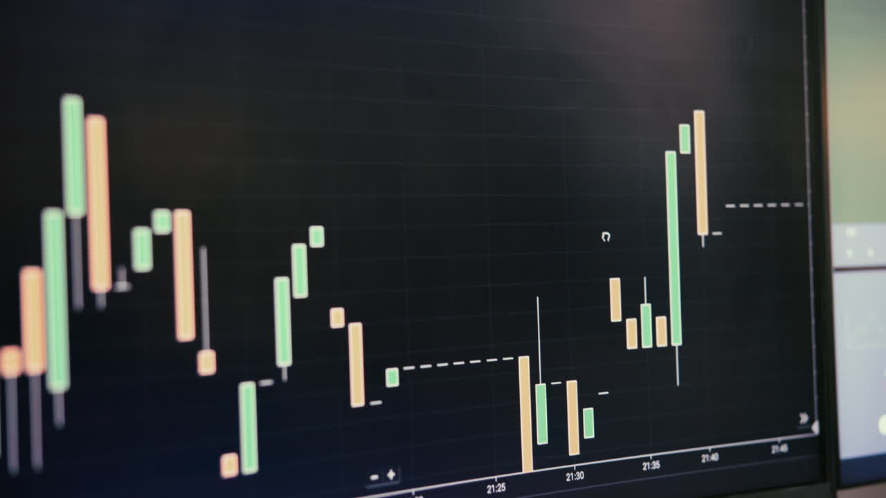 Stock Market Chart on a Computer Screen