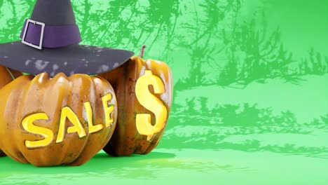 Discounted-October-Sales-Pumpkins-against-Green-BG