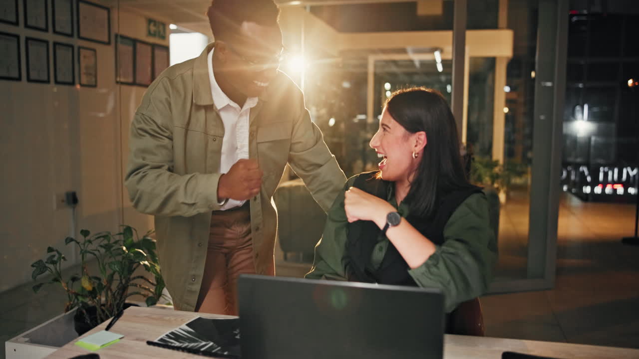 Business team celebrating success in the office