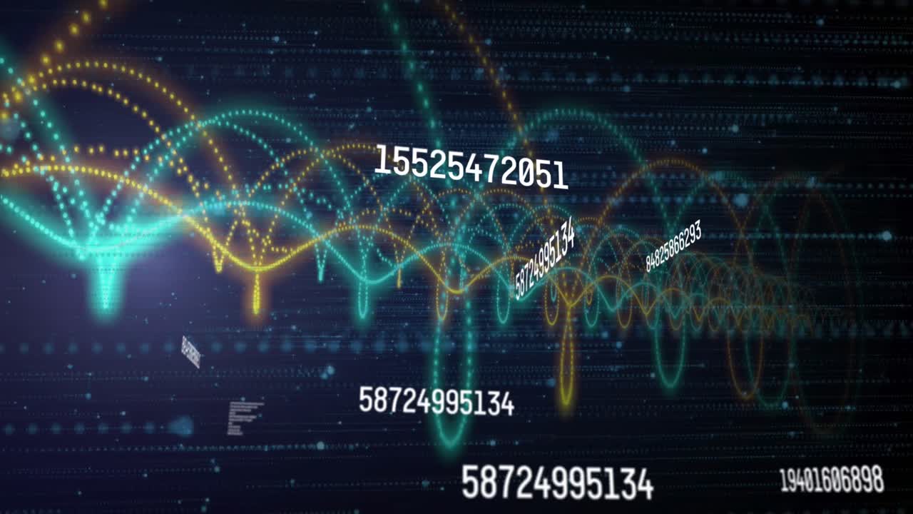 dna 가닥과 숫자에 대한 데이터 처리의 애니메이션