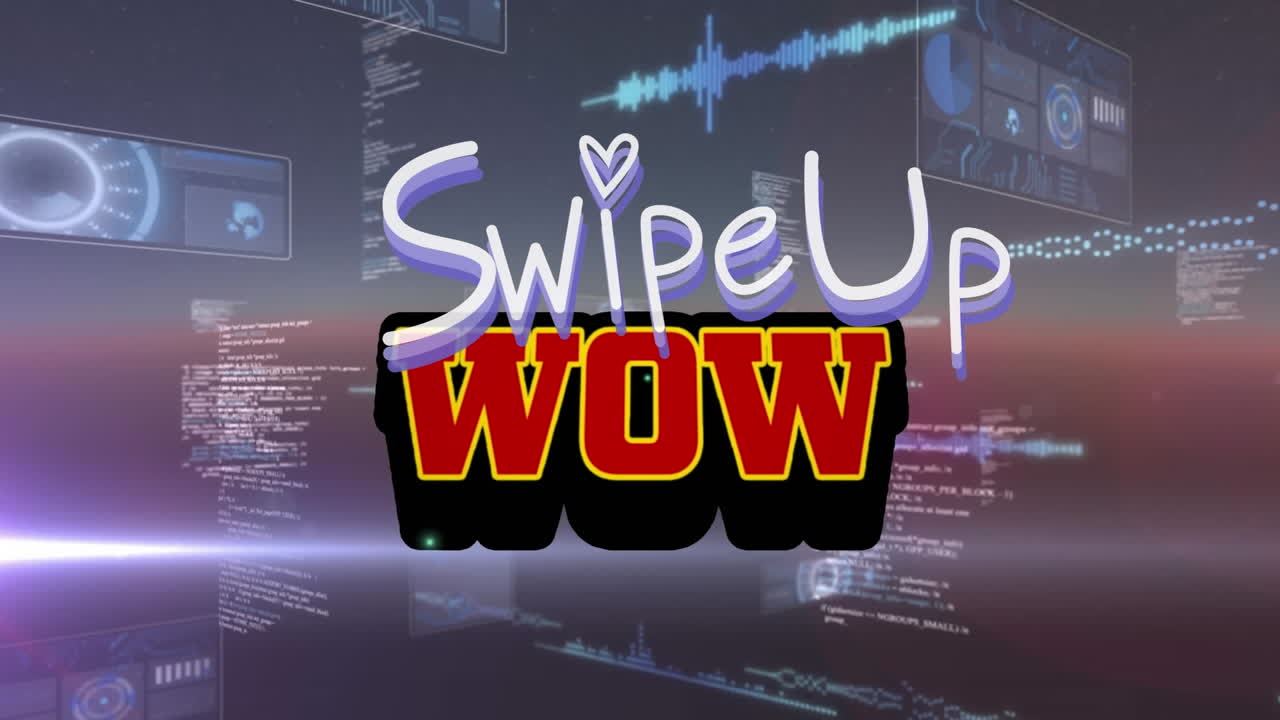 데이터 처리에 대한 위로 스와이프 텍스트의 애니메이션