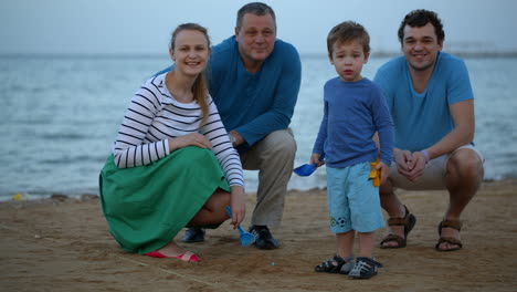 happy family at the seaside