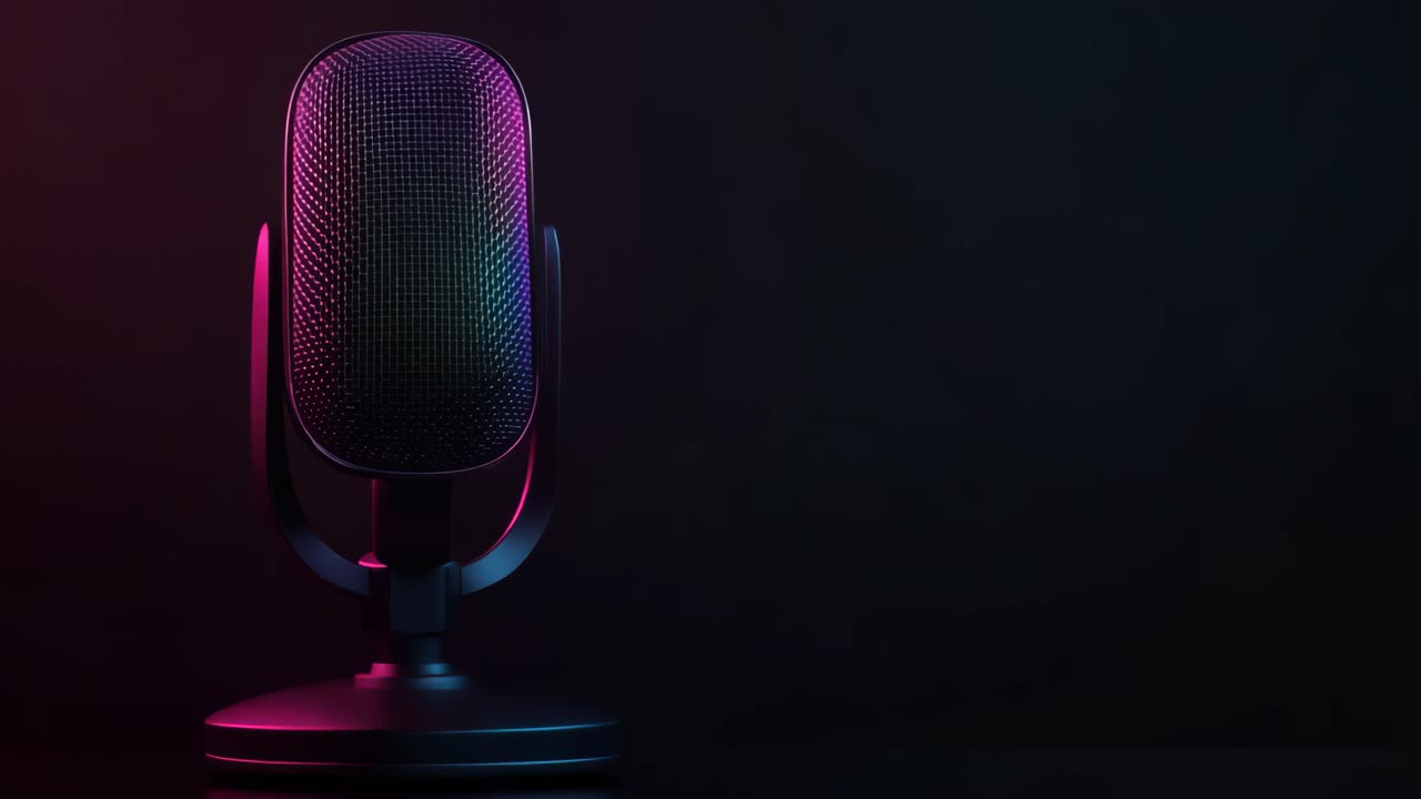 Modern Microphone Design with Neon Lighting