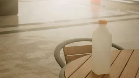timelapse shot of water bottle on the table