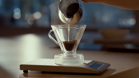 pour-over coffee brewing