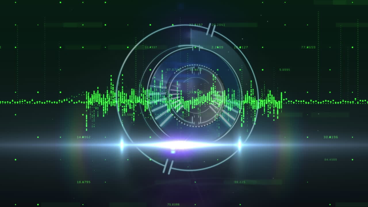 검은 바탕에 스 ⁇  스캐닝을 통해 데이터 처리의 애니메이션