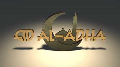 eid al-adha ramadan kareem islamic holy festival 3d title render