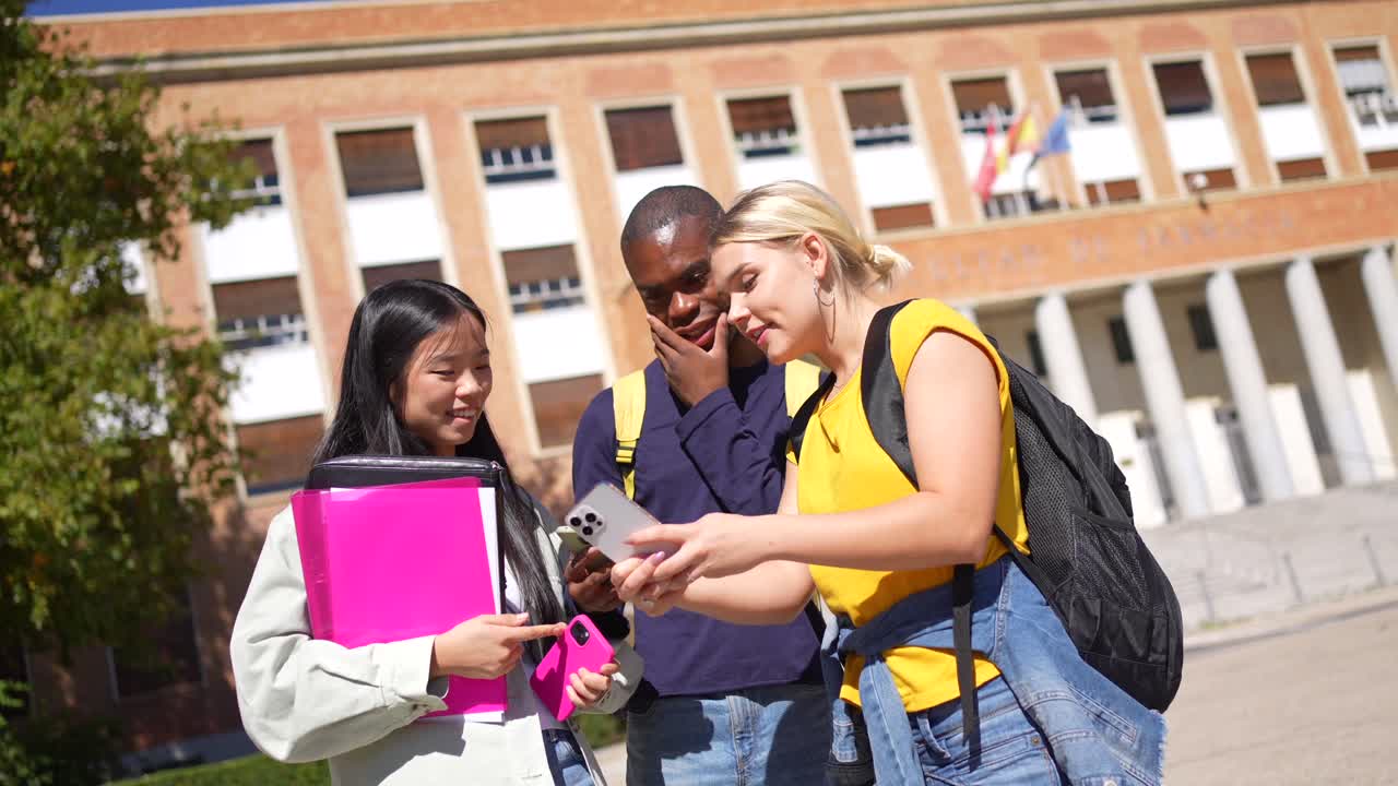 Students on University Campus Using Technology